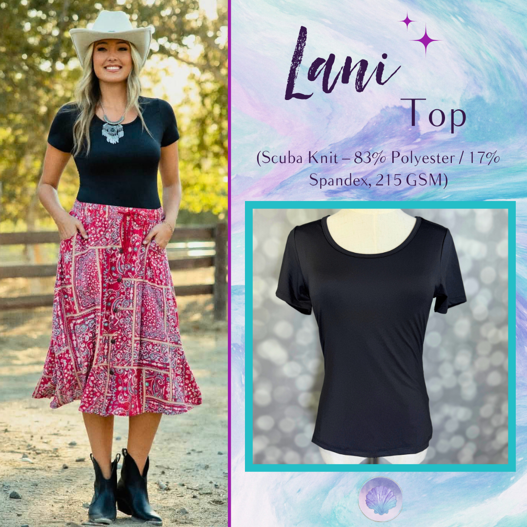 LuLaRoe Lani Scoop Neck Top - Solid Black