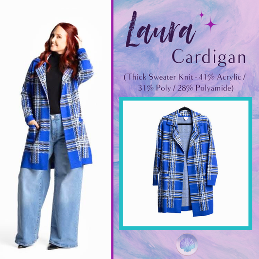 LuLaRoe Laura Cardigan - Blue Harbor Plaid