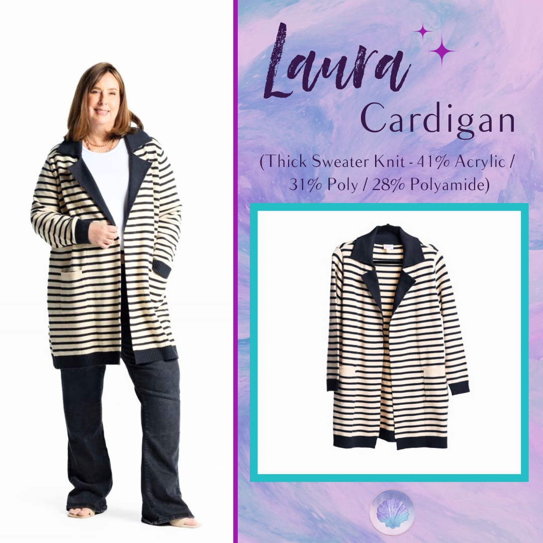 LuLaRoe LuLaRoe Laura Cardigan - Refined Breton Stripe 