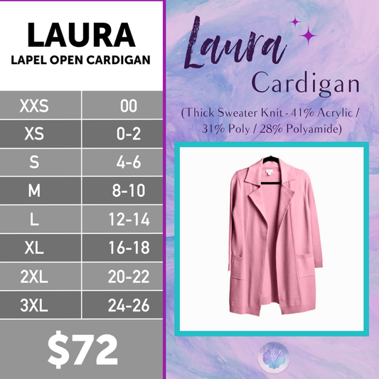 LuLaRoe Laura Cardigan - Solid Blush Rose