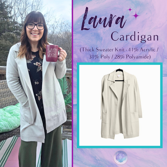 LuLaRoe Laura Cardigan - Solid Dawn Blue Gray