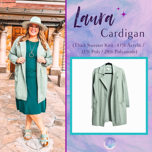LuLaRoe LuLaRoe Laura Cardigan - Solid Soft Sage 