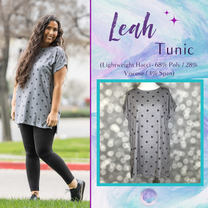 LuLaRoe LuLaRoe Leah Tunic - Charcoal Classic Dot 