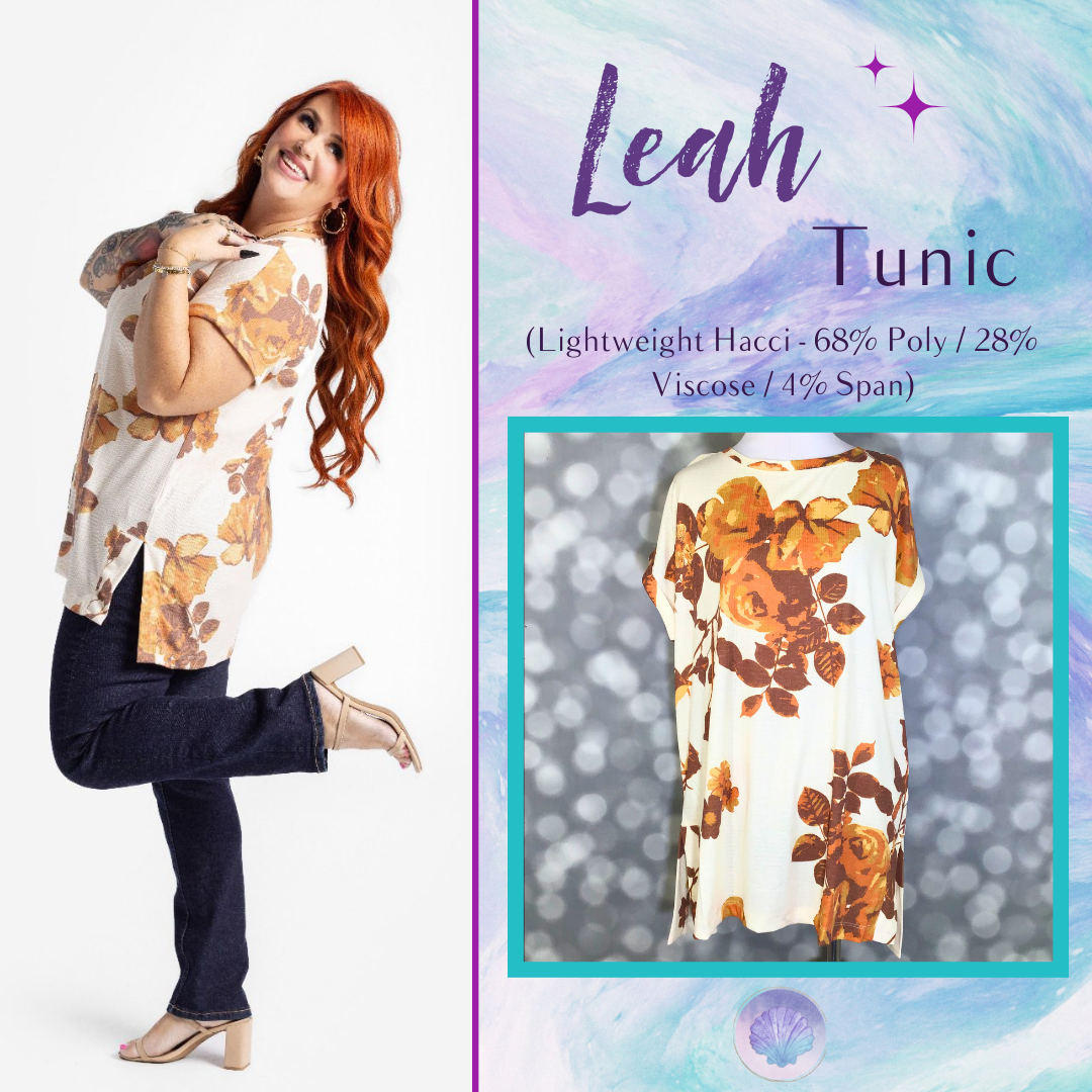 LuLaRoe LuLaRoe Leah Tunic - Golden Harvest Bloom 