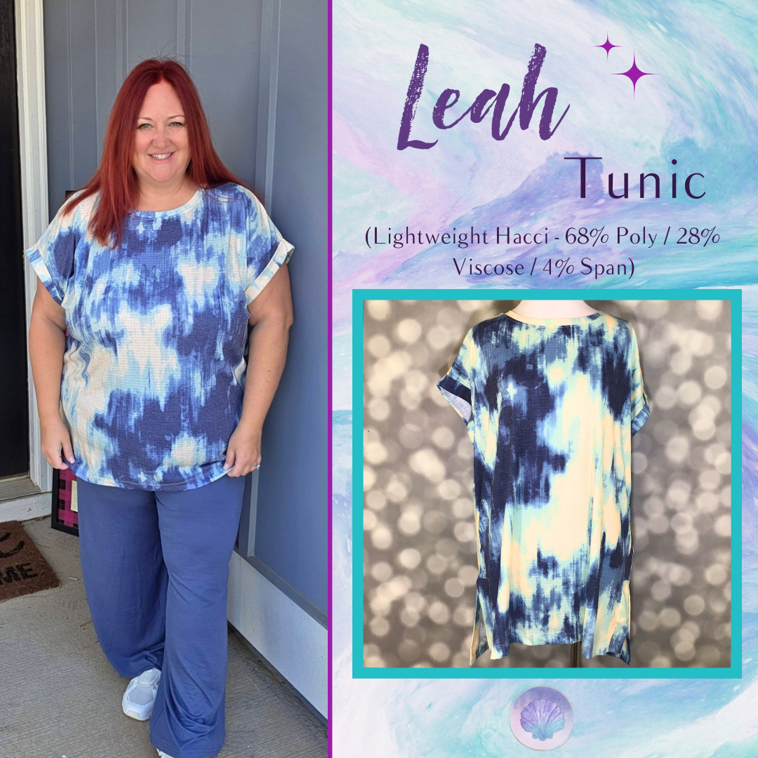 LuLaRoe LuLaRoe Leah Tunic - Indigo Cloud Wash 