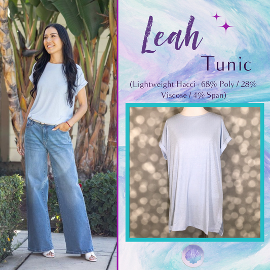 LuLaRoe LuLaRoe Leah Tunic - Solid Sky Mist Blue 