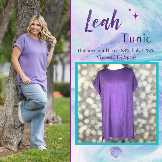 LuLaRoe LuLaRoe Leah Tunic - Solid Sky Mist Blue 