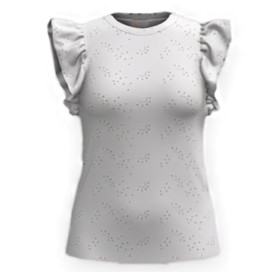 LuLaRoe LeeAnn Ruffle Sleeve Top - Solid White