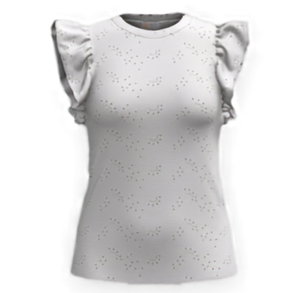 LuLaRoe LeeAnn Ruffle Sleeve Top - Solid White