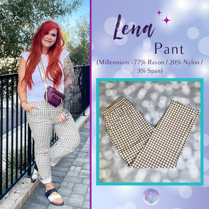 LuLaRoe LuLaRoe Lena Pant - Heritage Stone Gingham 