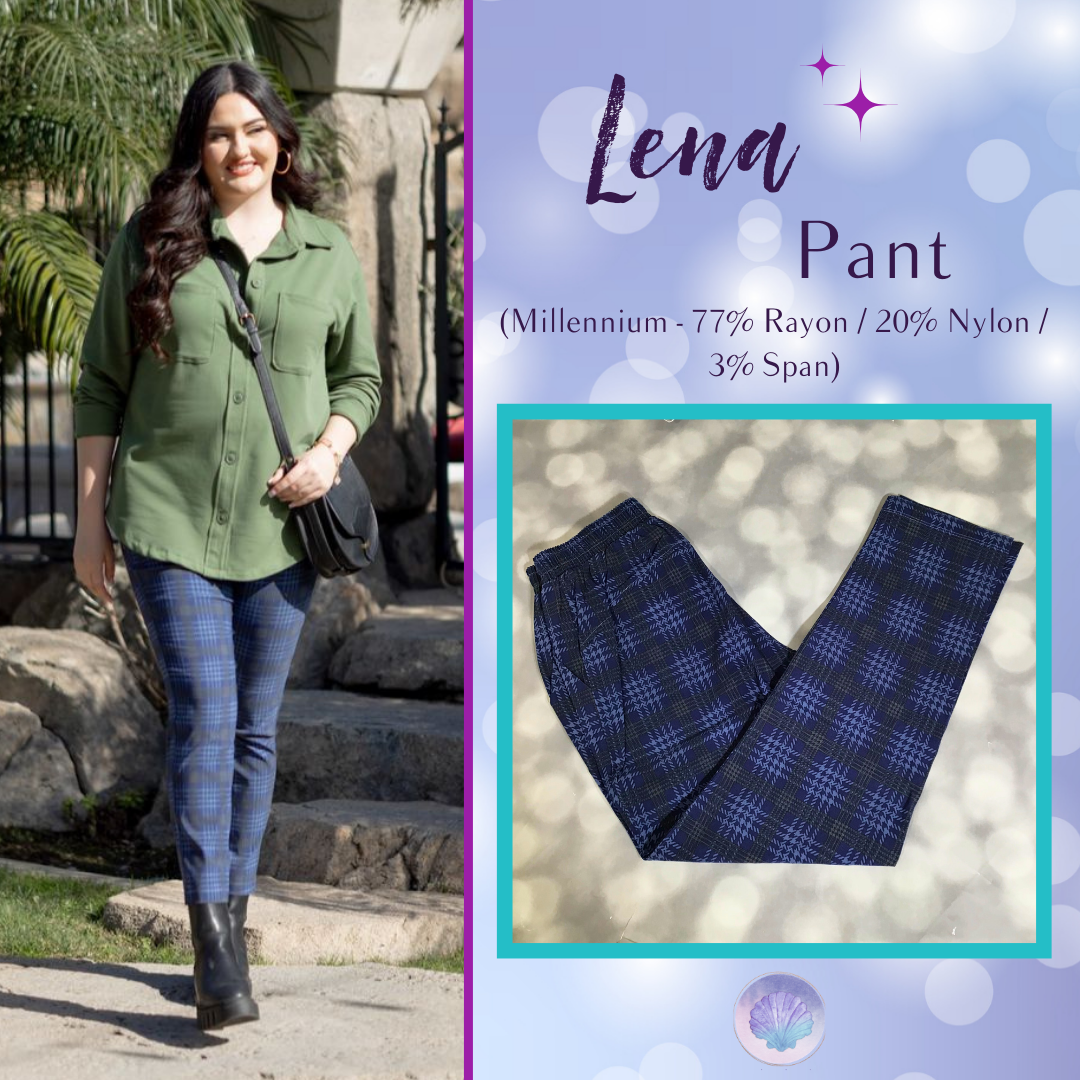 LuLaRoe LuLaRoe Lena Pant - Midnight Sapphire Plaid 