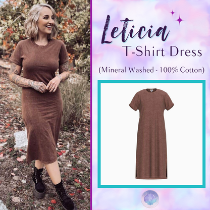 LuLaRoe Leticia Solid Mineral Washed Chocolate Brown 100% cotton mineral washed midi T-shirt dress - product image 1