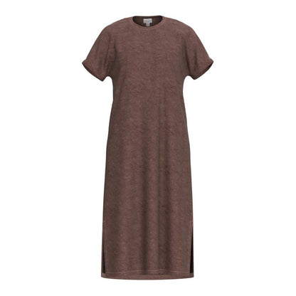 LuLaRoe Leticia Solid Mineral Washed Chocolate Brown 100% cotton mineral washed midi T-shirt dress - product image 2