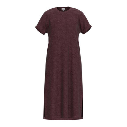 LuLaRoe Leticia Solid Mineral Washed Deep Crimson Red 100% cotton mineral washed midi T-shirt dress - product image 2