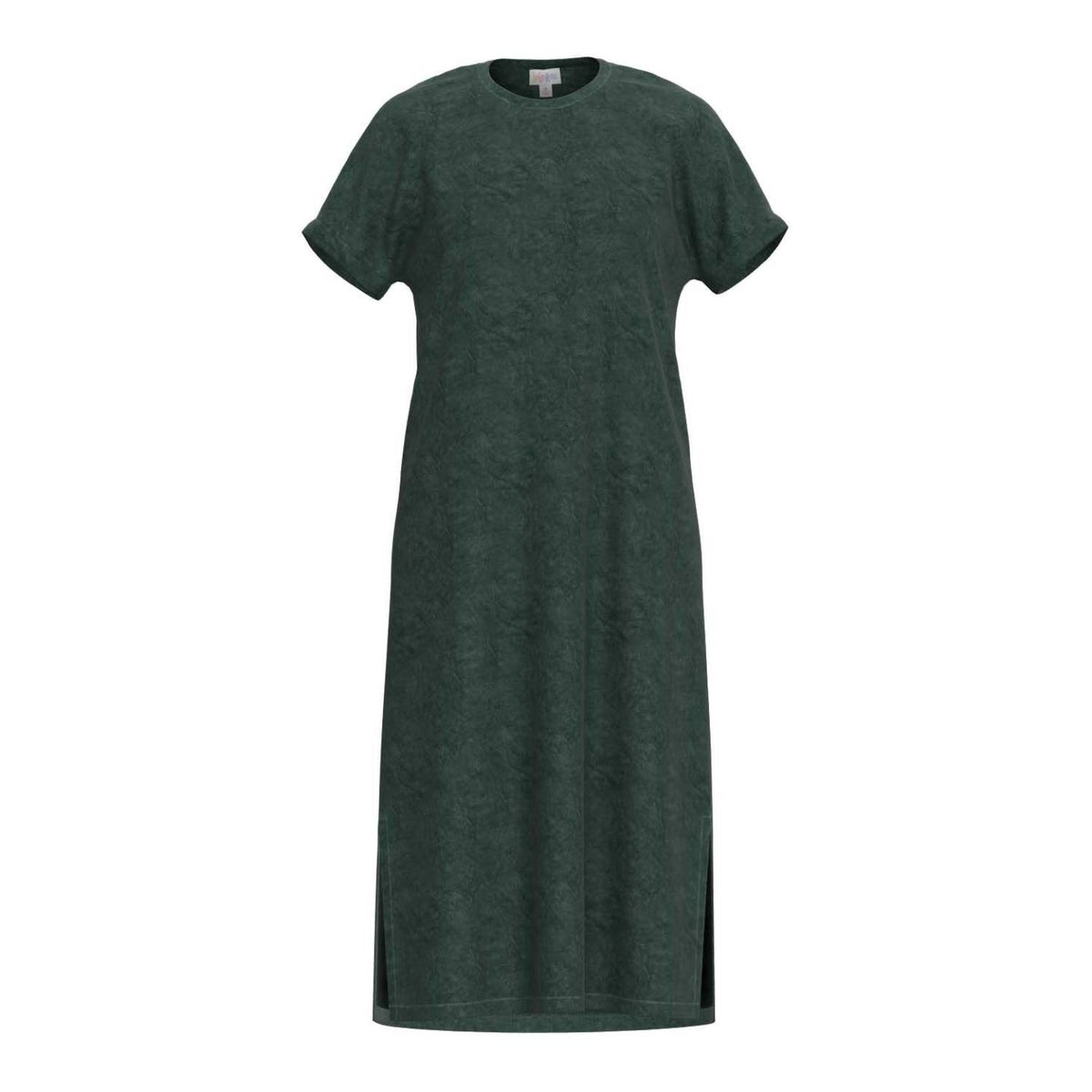 LuLaRoe Leticia Solid Mineral Washed Muted Sage Green 100% cotton mineral washed midi T-shirt dress - product image 2