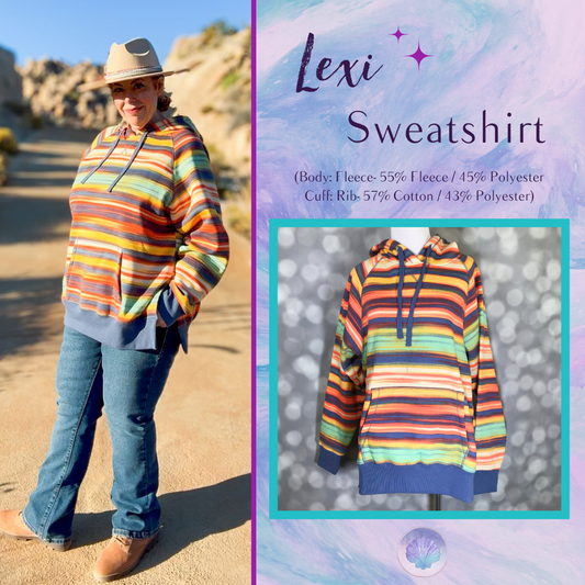 LuLaRoe Lexi Sweatshirt - Multicolor Desert Stripe