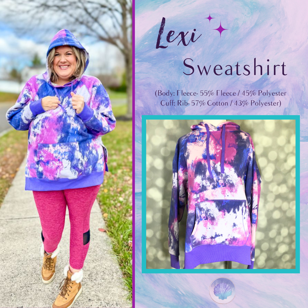 LuLaRoe Lexi Sweatshirt - Purple & Pink Tie-Dye