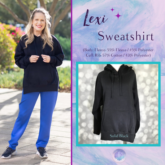 LuLaRoe Lexi Sweatshirt - Solid Black