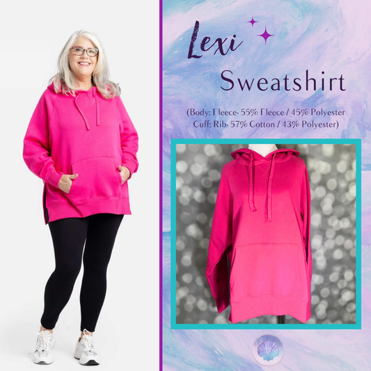 LuLaRoe Lexi Sweatshirt - Solid Hot Pink