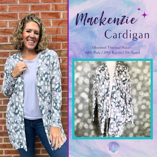 LuLaRoe Cozy Mackenzie Cardigan - Gray & White Abstract Dot