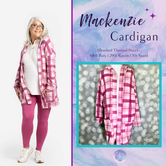 LuLaRoe Cozy Mackenzie Cardigan - Mauve & Berry Plaid