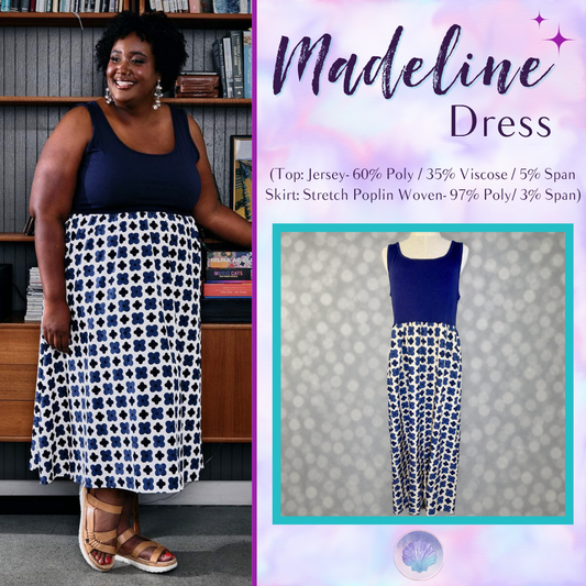 LuLaRoe Madeline Midi Tank Dress - Navy Retro Floral