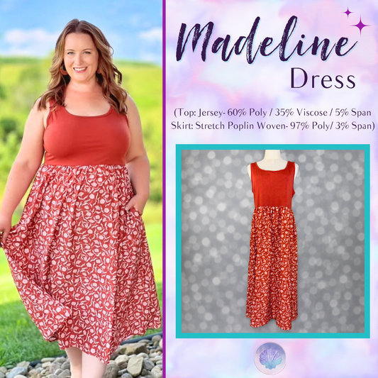 LuLaRoe Madeline Midi Tank Dress - Terracotta Botanical Vine
