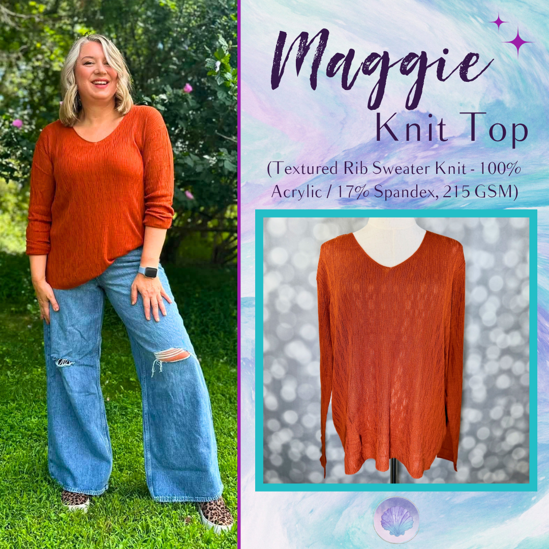 LuLaRoe Maggie Textured Knit Top - Solid Burnt Orange