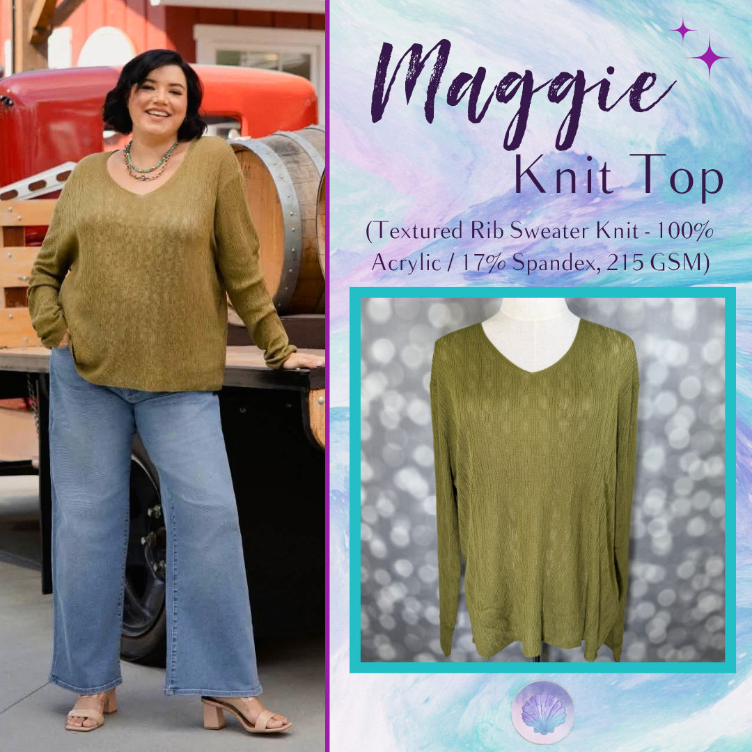 LuLaRoe Maggie Textured Knit Top - Solid Olive Green