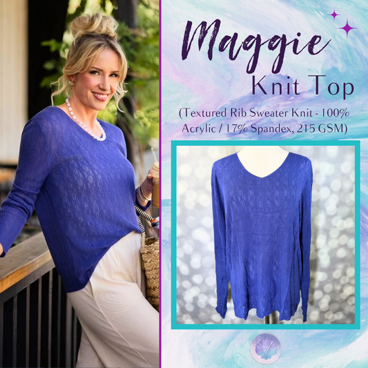LuLaRoe Maggie Textured Knit Top - Solid Periwinkle Blue