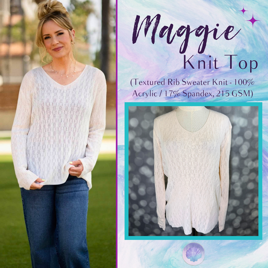 LuLaRoe Maggie Textured Knit Top - Solid Soft Ivory