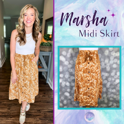 LuLaRoe LuLaRoe Marsha Midi Skirt - Sahara Drift 