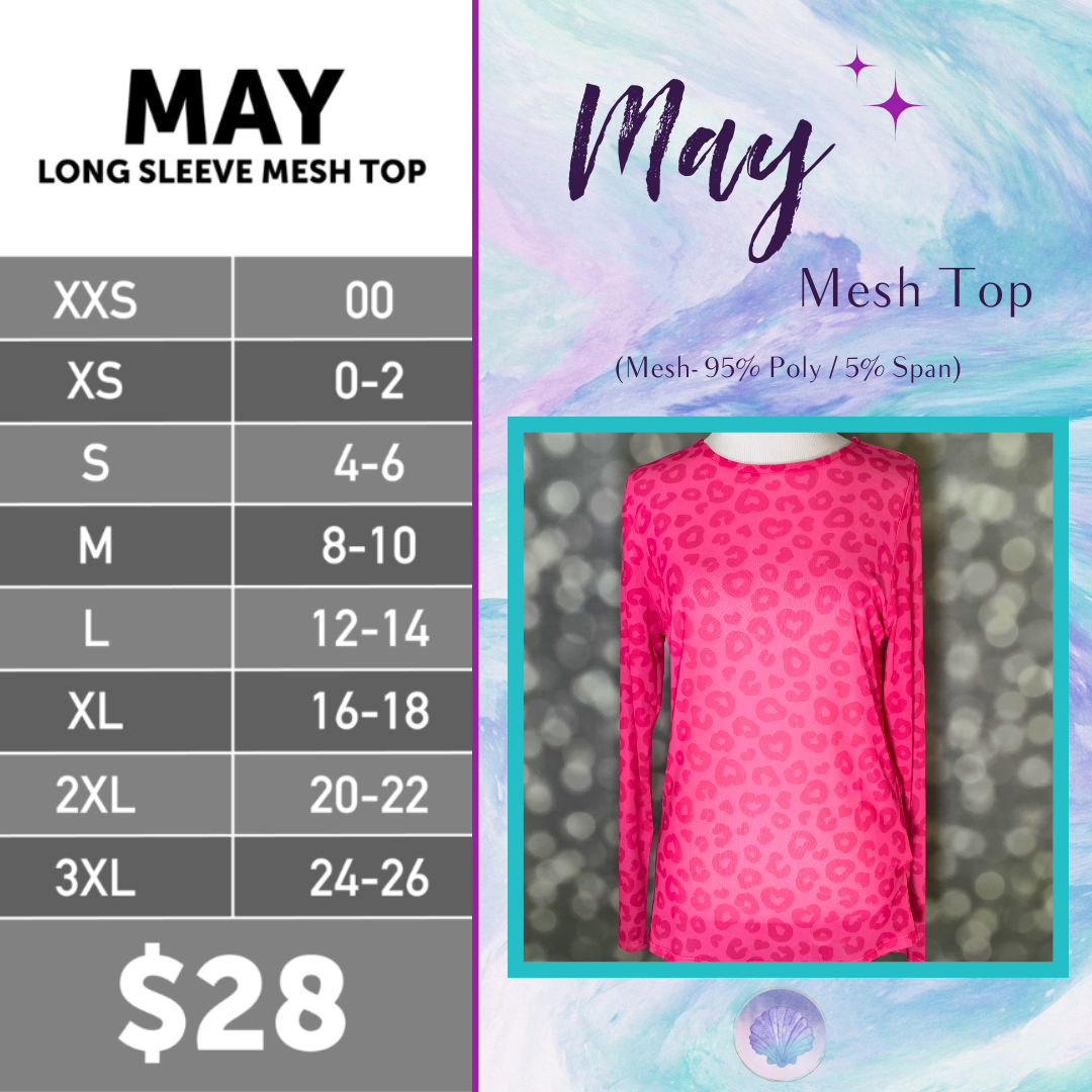 LuLaRoe LuLaRoe May Mesh Top - Blush Heartspot Leopard 
