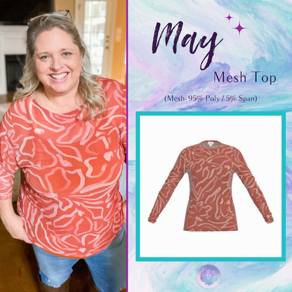 LuLaRoe May Mesh Top - Cinnamon Whirl