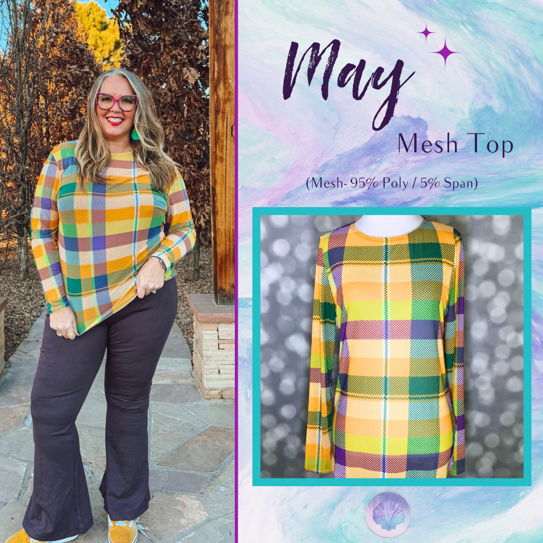 LuLaRoe LuLaRoe May Mesh Top - Harvest Grove Plaid 