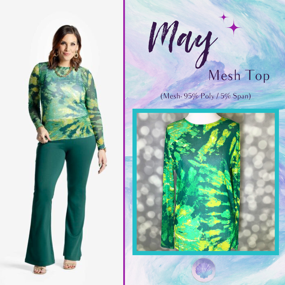 LuLaRoe LuLaRoe May Mesh Top - Verdant Tide Wash 
