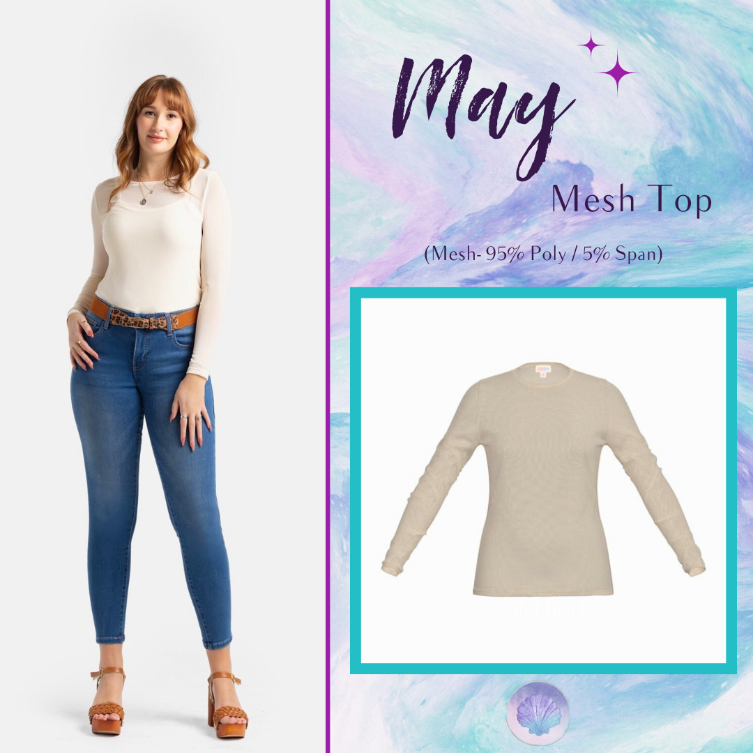 LuLaRoe May Mesh Top - Solid Sandstone Glow