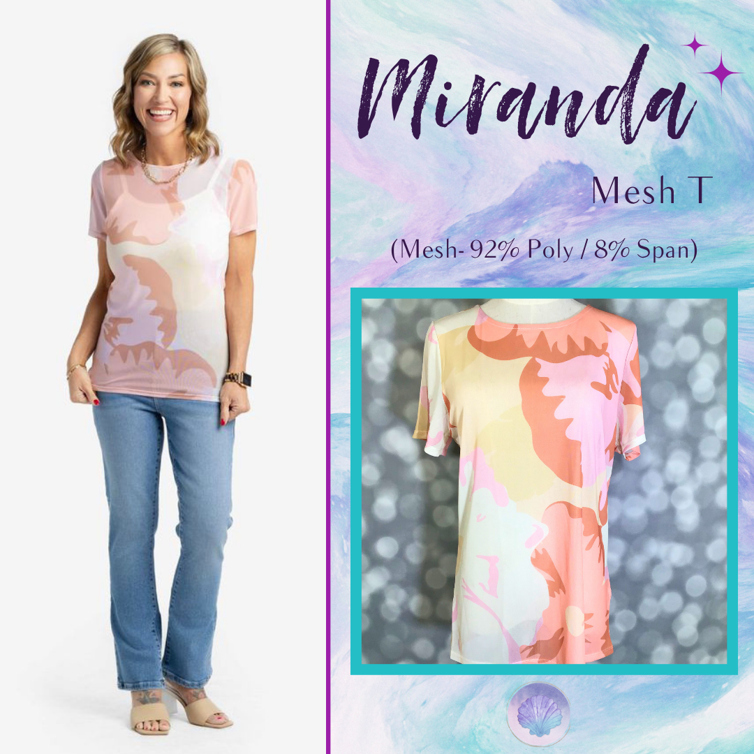 LuLaRoe LuLaRoe Miranda Mesh T - Blush Mirage Abstract 