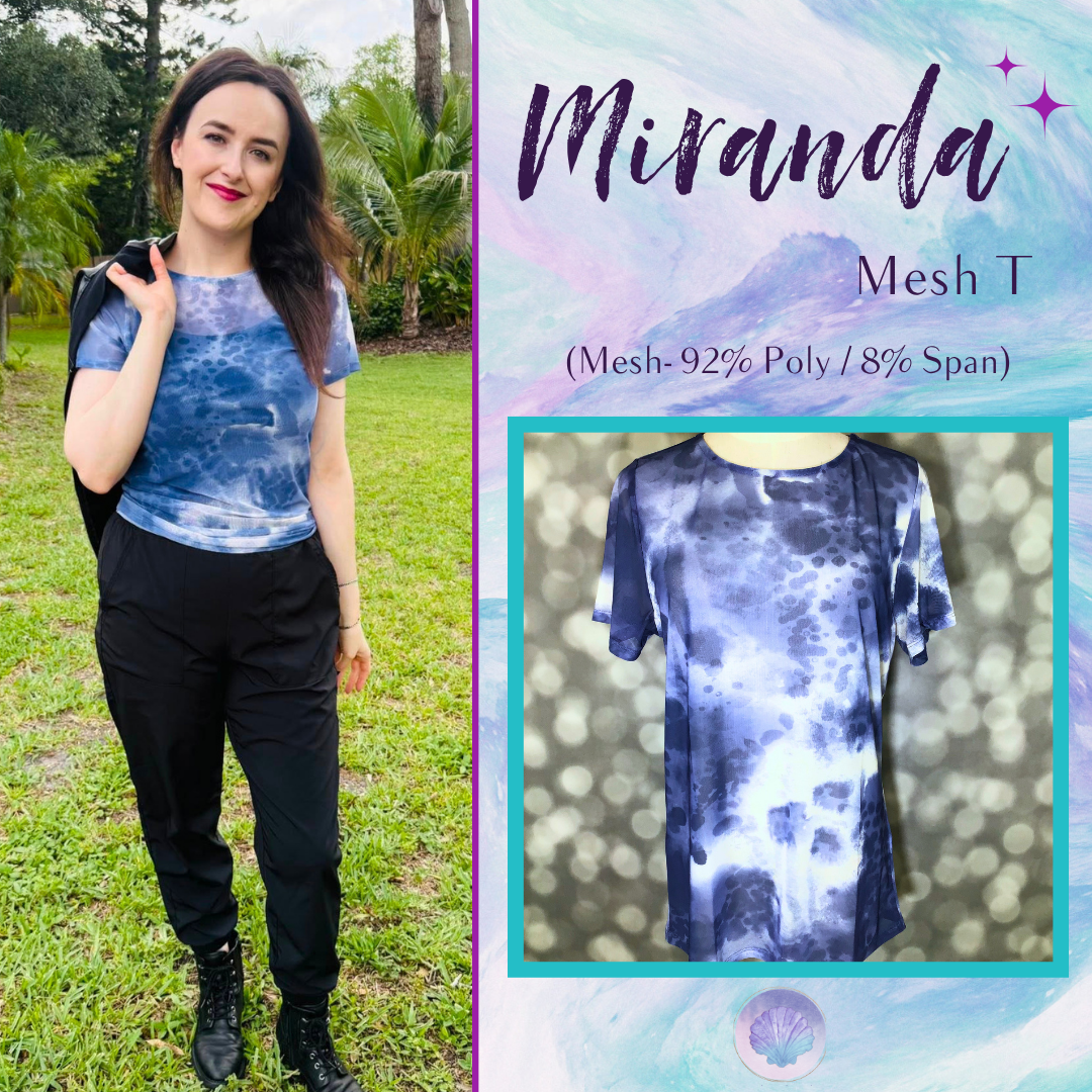LuLaRoe LuLaRoe Miranda Mesh T - Midnight Indigo Tide 