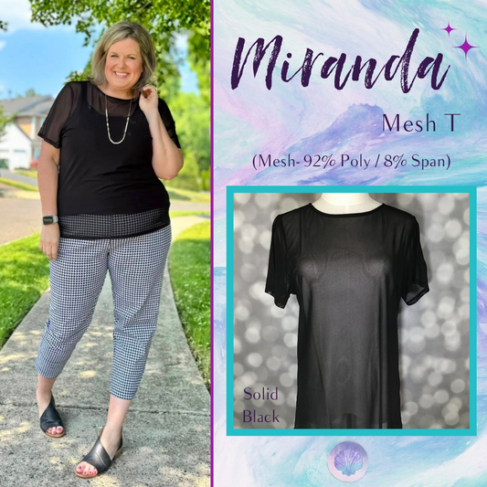 LuLaRoe Miranda Mesh T - Solid Black