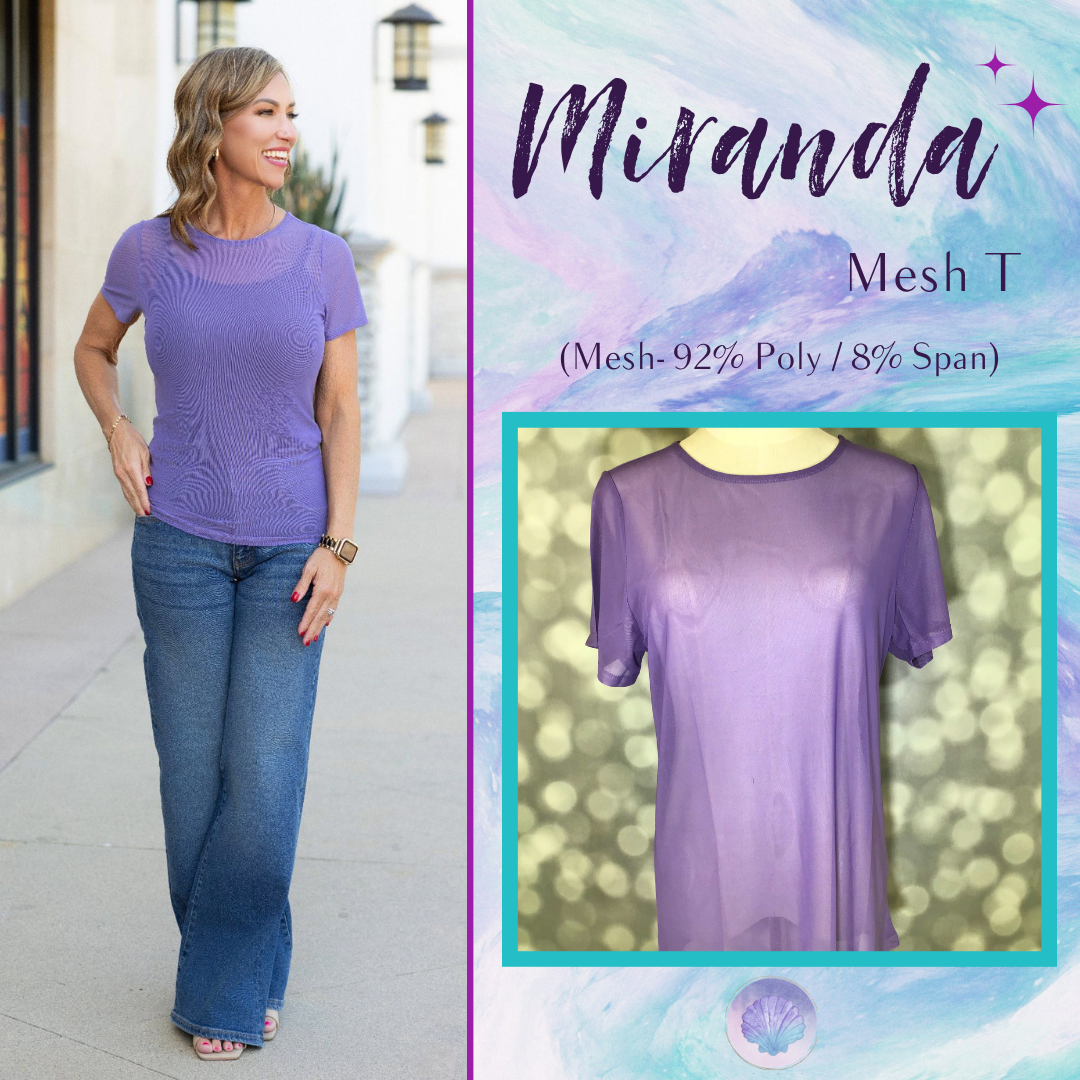 LuLaRoe LuLaRoe Miranda Mesh T - Solid Lavender Mist 