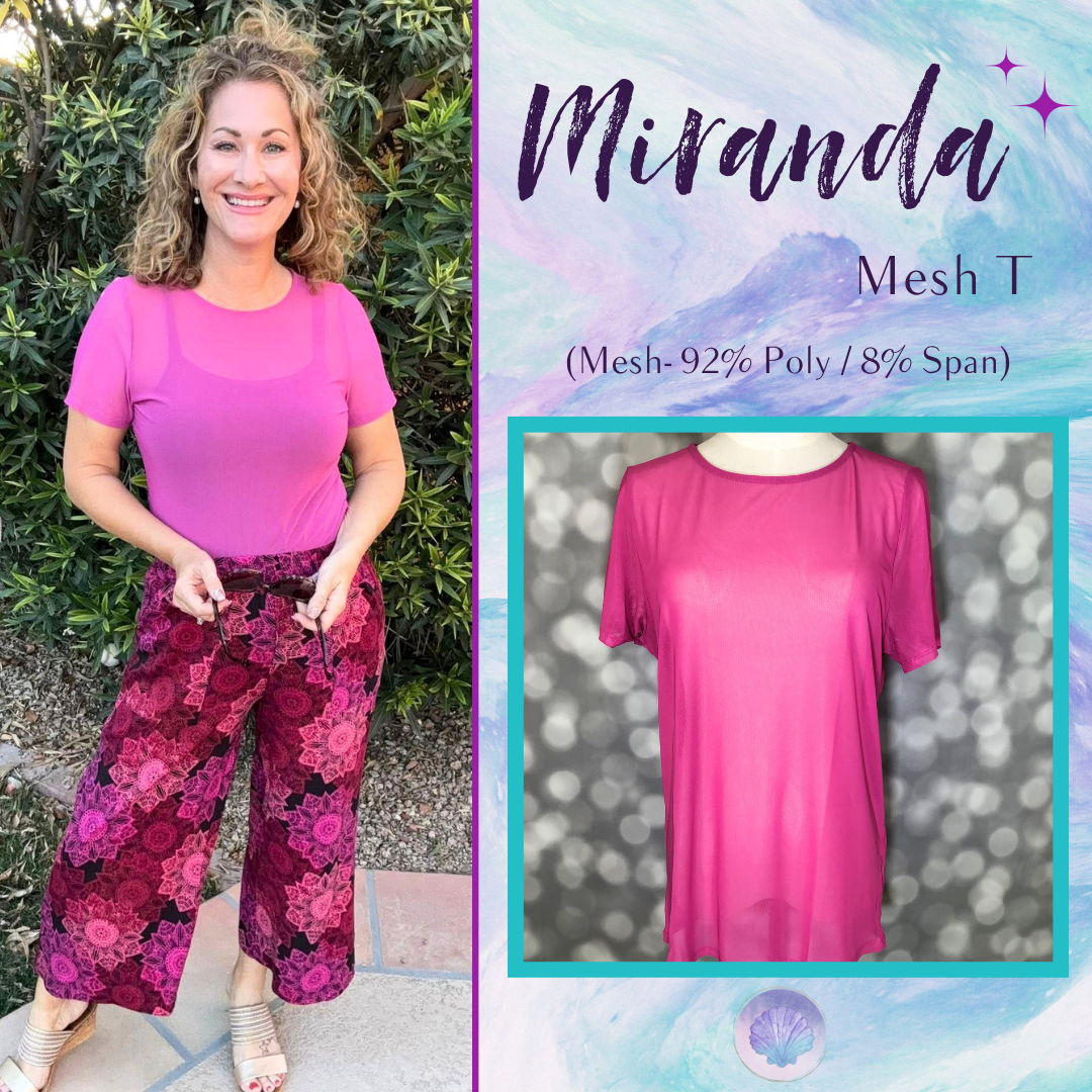 LuLaRoe LuLaRoe Miranda Mesh T - Solid Orchid Pink 