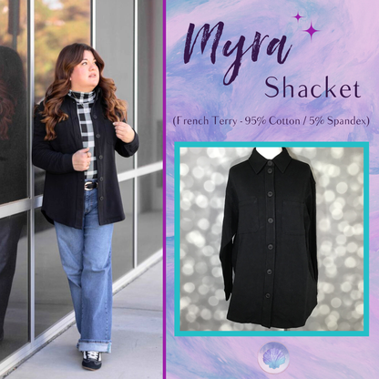 LuLaRoe LuLaRoe Myra Shacket - Solid Black 