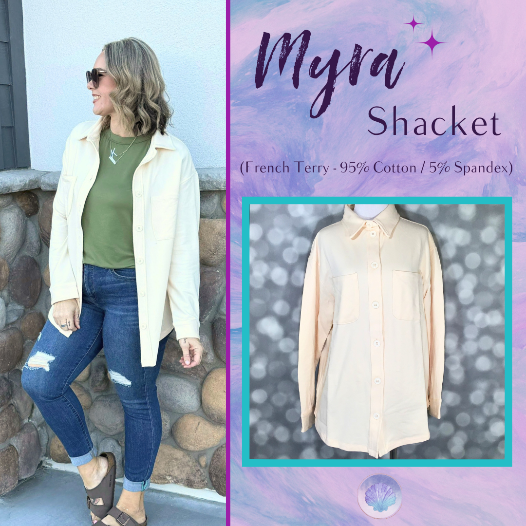 LuLaRoe LuLaRoe Myra Shacket - Solid Winter Linen 