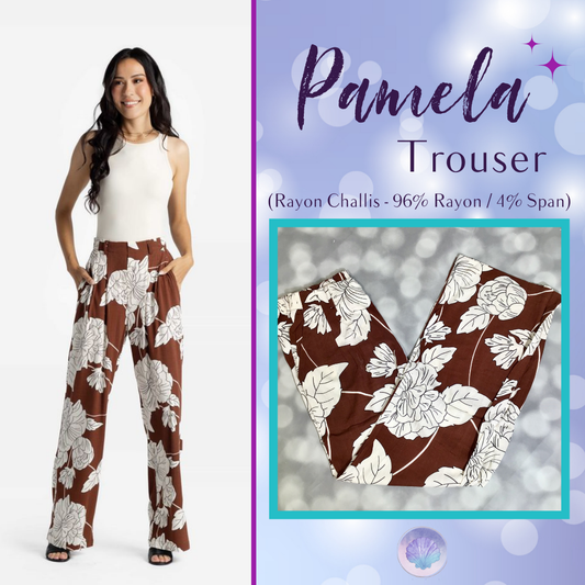 LuLaRoe LuLaRoe Pamela Trouser - Cocoa Blossom Silhouette 