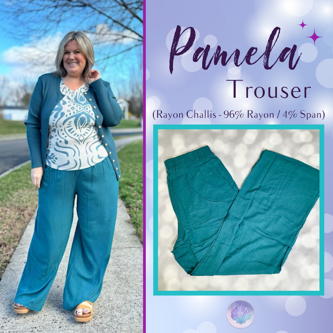 LuLaRoe LuLaRoe Pamela Trouser - Solid Coastal Teal Breeze 