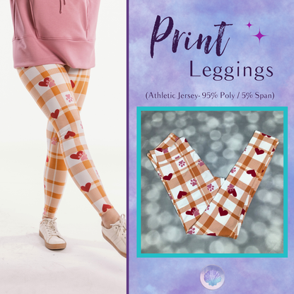 LuLaRoe LuLaRoe Single Print Leggings - Honeyed Heart Gingham 