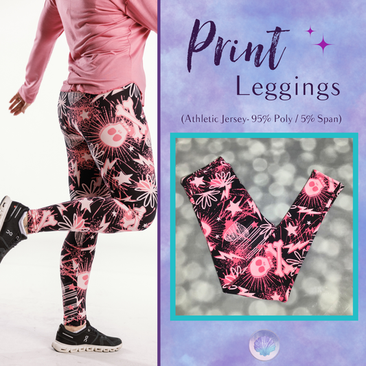 LuLaRoe LuLaRoe Single Print Leggings - Neon Pink Riot Skulls 
