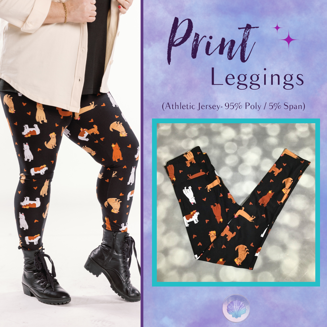 LuLaRoe LuLaRoe Single Print Leggings - Puppy Love Parade 
