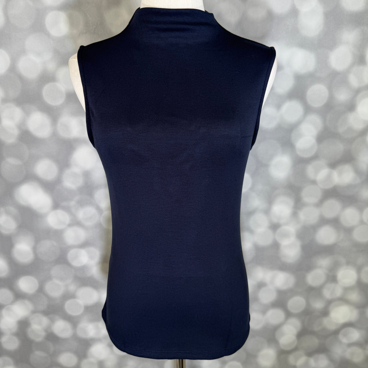 LuLaRoe Ramona Mock Neck Tank – Solid Navy Blue outfit and fit photo